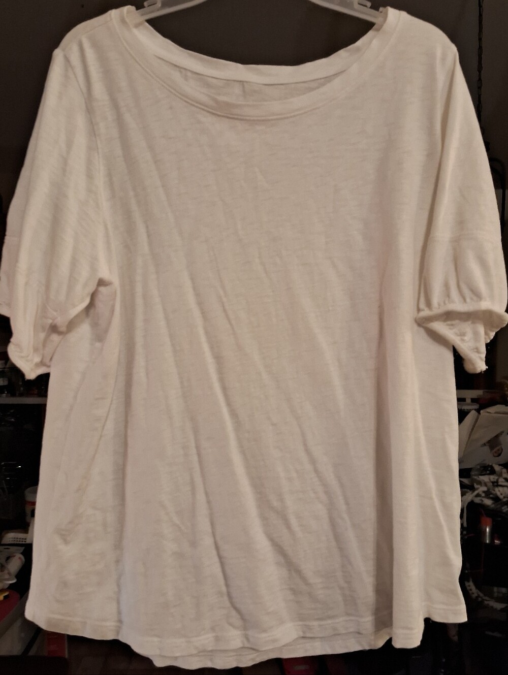 Soft Surroundings White Short Sleeve Relaxed Crewneck Tee